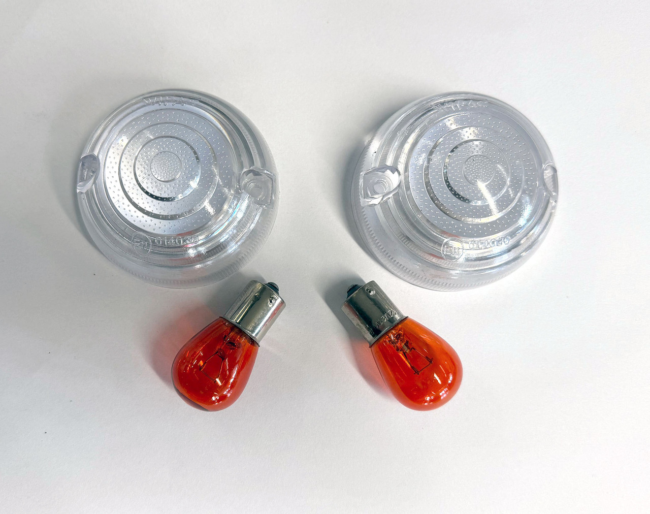 Wipac original clear Late front indicator lenses pair