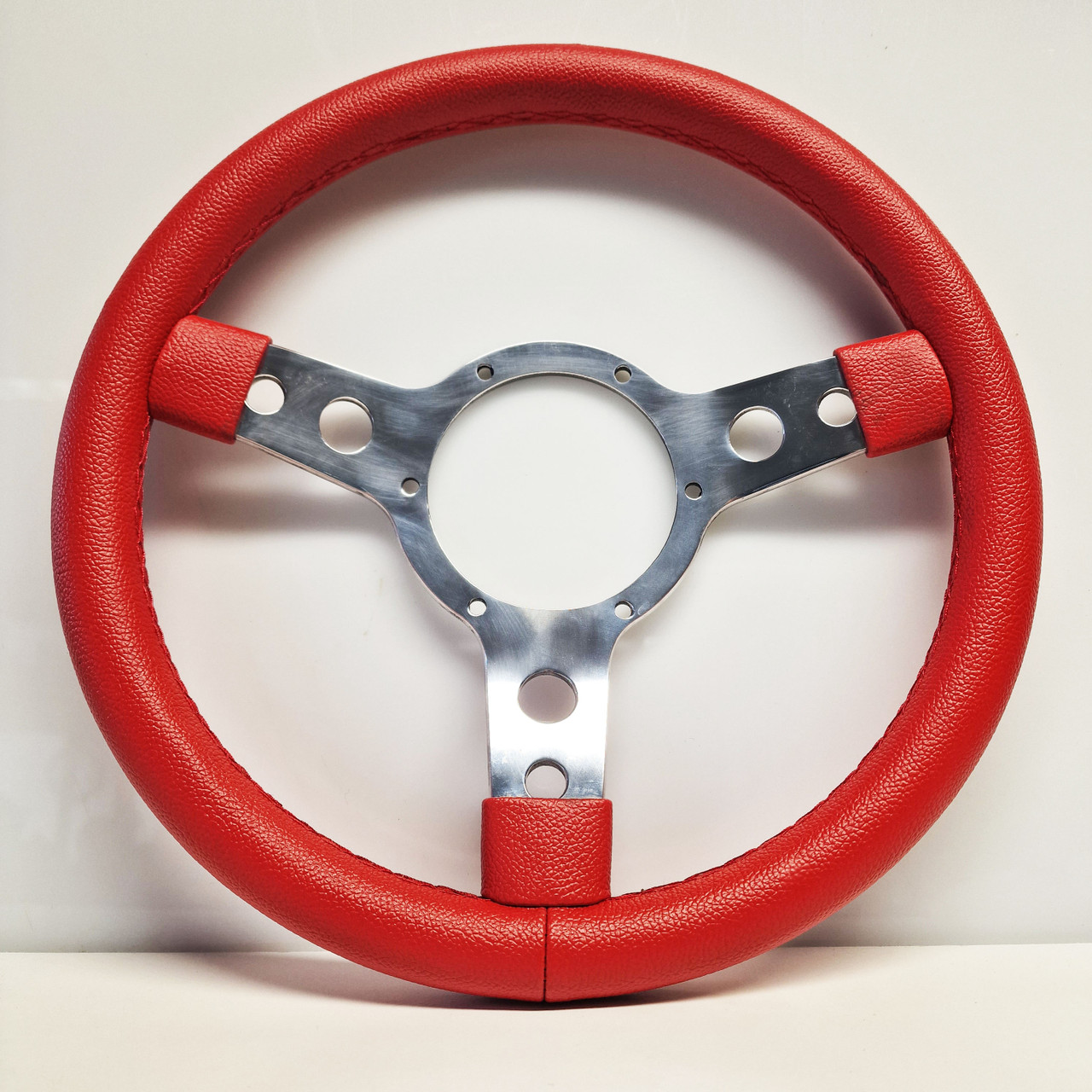 Red 13" Vinyl Std Mountney Type Steering Wheel for Classic Mini