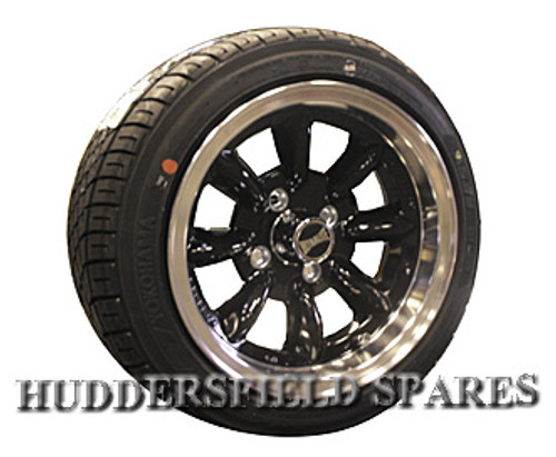 6x13 Black (Polished Rim) Ultralite Alloy Wheel Rim or Package for Classic Mini