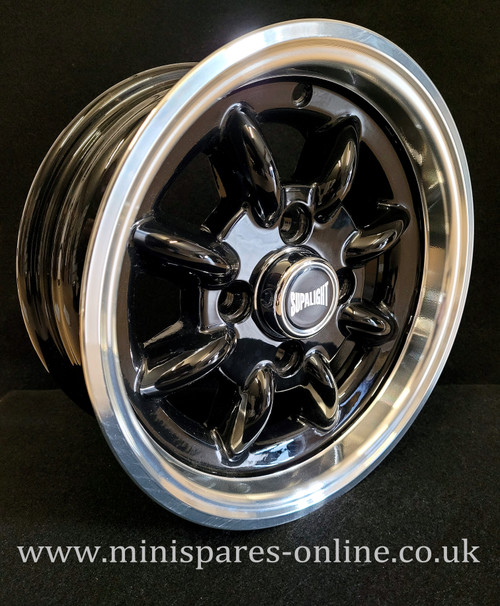 .5x12 Black (polished rim) Superlight Deep Dish Alloy Wheel Rim or Package for Classic Mini