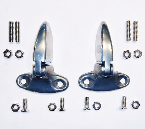 Plain (unpainted) Boot Hinges, Pair With Fixings For Classic Mini
