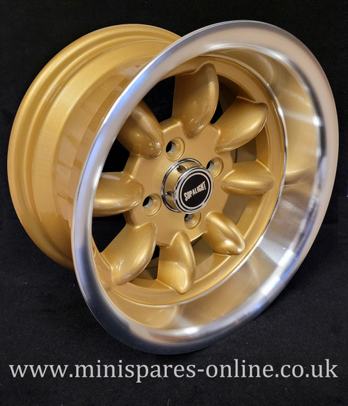7x13 Gold (Polished Rim) Superlight Softline Deep Dish Alloy Wheel Rim or Package for Classic Mini