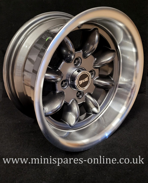 7x13 Anthracite (Polished Rim) Superlight Softline Deep Dish Alloy Wheel Rim or Package for Classic Mini