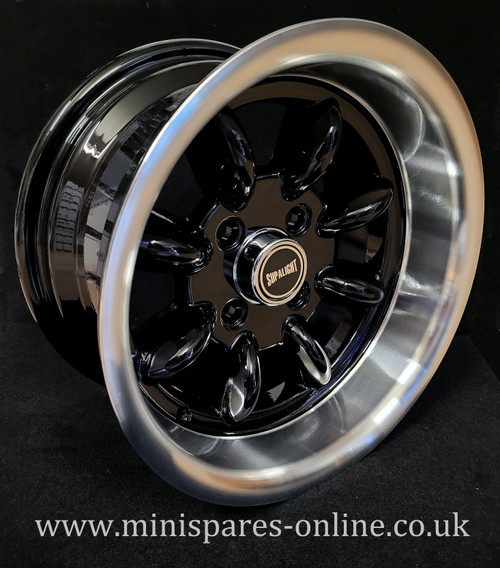 7x13 Black (Polished Rim) Superlight Softline Deep Dish Alloy Wheel Rim or Package for Classic Mini