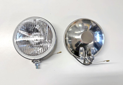 5" Stainless Fog Lamps pr with fixings for Classic Mini