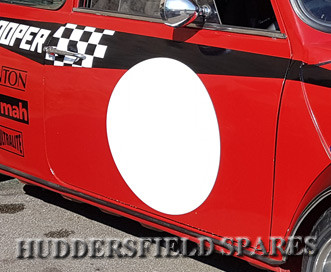 Round white door racing circle decal - Huddersfield Spares Limited