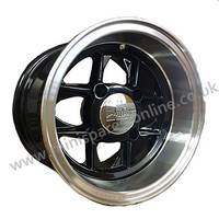 6x10 Black (Polished rim) Mamba Alloy Wheel Rim or Package for Classic Mini