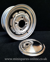 4.5x10 Silver Cooper S Replica Steel Wheel and Tyre Package for classic Mini