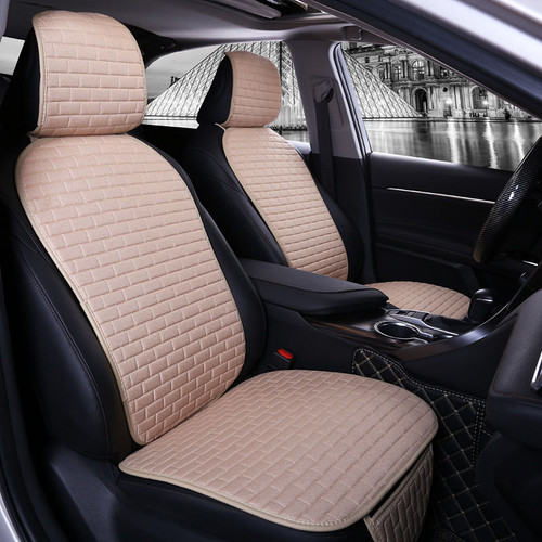 Car Seat Cover set Four Seasons Universal Design Linen Fabric Front Breathable Ba K484-PAU_0B988QTR