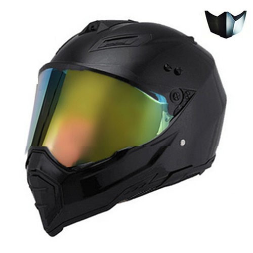 Color: Black colorful, Size: M - Handsome full-cover motorcycle off-road helmet