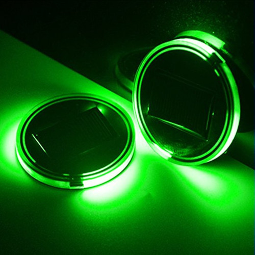 Color: Green, Size: M-1PC, Quantity:  - Solar Powered LED Cup Mats