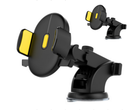 Color: 2pcsYellow - Car Phone Holder Long Rod Telescopic Car Dashboard Suction Cup Type