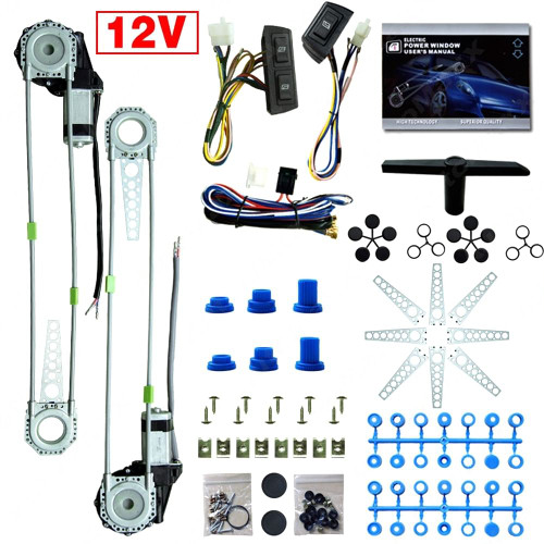 Dc12v Universal 2-doors Car Auto Electric Power  Window  Kit Lifter Low Noise Silent Operation Upgr