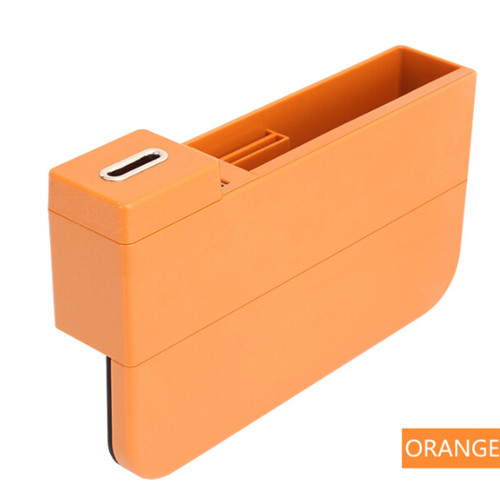 Color: Orange, style: Wireless - USB Wireless Charging Car Seat Gap Storage Box Car Multi-functiona