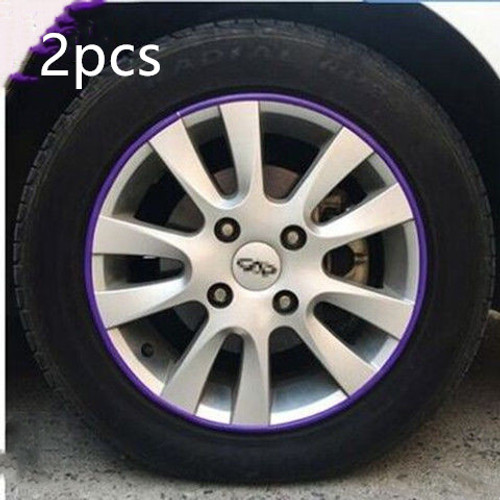 Color: Purple 2pcs - Automotive Supplies, Wheel Decoration Strips, Tire Rims
