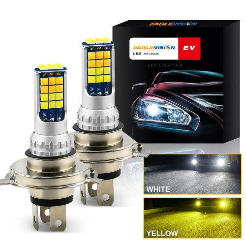 1 Pair Aluminum Car V6 High-brightness Dual-color Fog Lamp Car Light H4