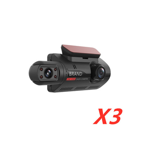 Color: Black 3PCS - Hidden Driving Recorder 3 Inch IPS Screen, Front HD And Rear Non-Light Night Vi