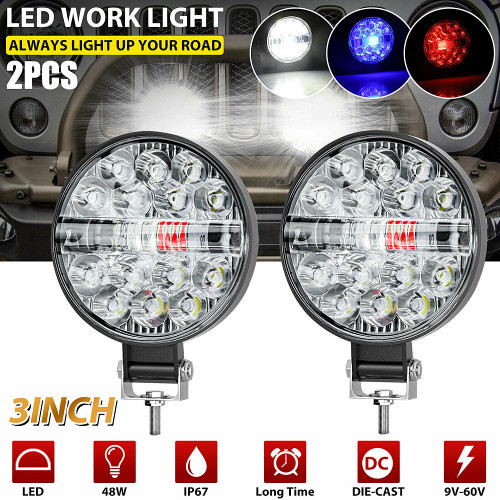 1 Pair Of Aluminum Alloy Car Led  Work  Light Mini Round 22 Lights Off-road Motorcycle Engineering 