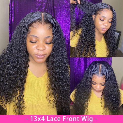 style: 4x4 150density, Wig size: 10inch - Curly Human Hair Wig Lace Hair Products