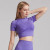 Color: PURPLE, Size: M, Ships From: CHINA - Women Seamless Yoga T-Shirt Fitness Crop Top Workout Gy