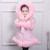 Color: Pink, Suitable For Height: 160cm - Long Thickened Hooded Children's Cotton Clothes