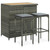  Bar Set Grey PE rattan, steel, solid acacia wood