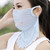 Women's Summer Flower Embroidery Wave Edge Sunscreen Ice Silk Mask Dustproof Mask Polka dot gray_On