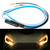 1 pair Ultrafine Cars LED Daytime Running Lights White Turn Signal Yellow Guide Strip for Headlight