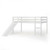 Twin Size Low Sturdy Loft Bed with Slide Wood-Dark Brown