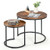 Set of 2 Modern Round Stacking Nesting Coffee Tables for Living Room-Rustic Brown - Color: Rustic B