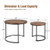 Set of 2 Modern Round Stacking Nesting Coffee Tables for Living Room-Rustic Brown - Color: Rustic B