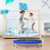 2-Person Foldable Mini Kids Fitness Rebounder Trampoline-Blue