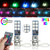 1 Pair Car Led Lights H1 H3 880 881 5050 12smd Rgb Colorful Driving Fog Lamp Headlights With Remote