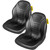  Universal Tractor Seat Replacement 2 Pack, Compact High Back Mower Seat Pair, Black Vinyl Forklift