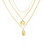 Color: 9color - Bohemian Multilayer Necklace Double Gold Lock Heart Necklace