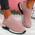 Color: Pink, Size: 40 - Wish New Flying Woven Socks Shoes Stretch Cloth Large Size Women's Shoes Sp
