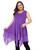 US CLEARLOVE Women's Plus Size Solid V Neck Sleeveless Irregular Hem Loose Shirt Dress Top Purple XL