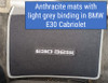 Anthracite with light grey binding in BMW E30 Cabriolet