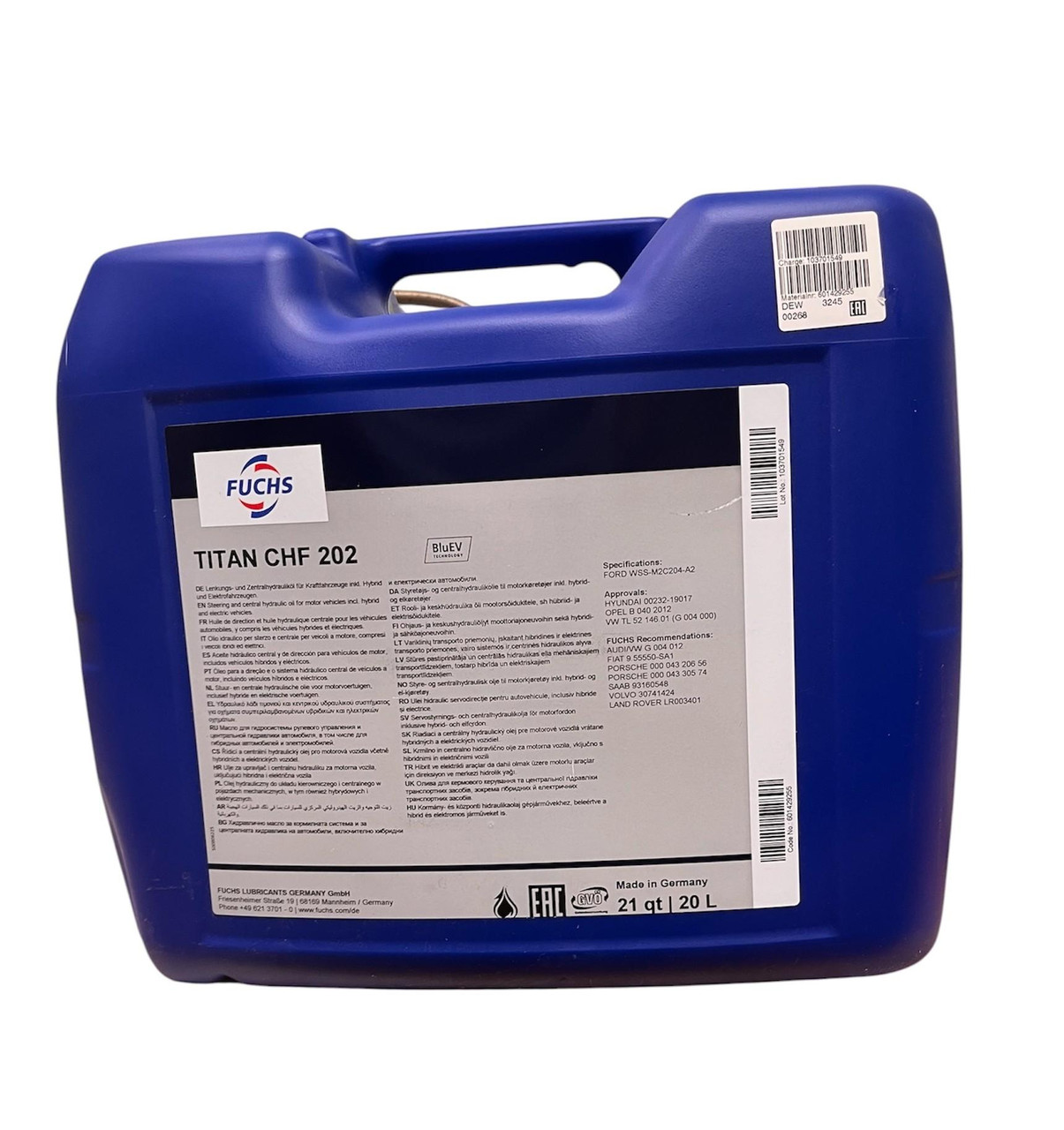 Fuchs Titan CHF 202 (was Pentosin) 20 litre drum from stock