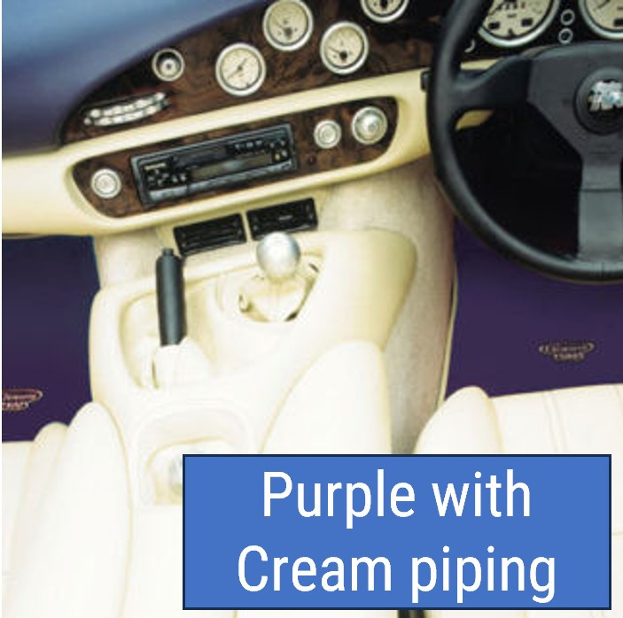 Purple with Cream piping