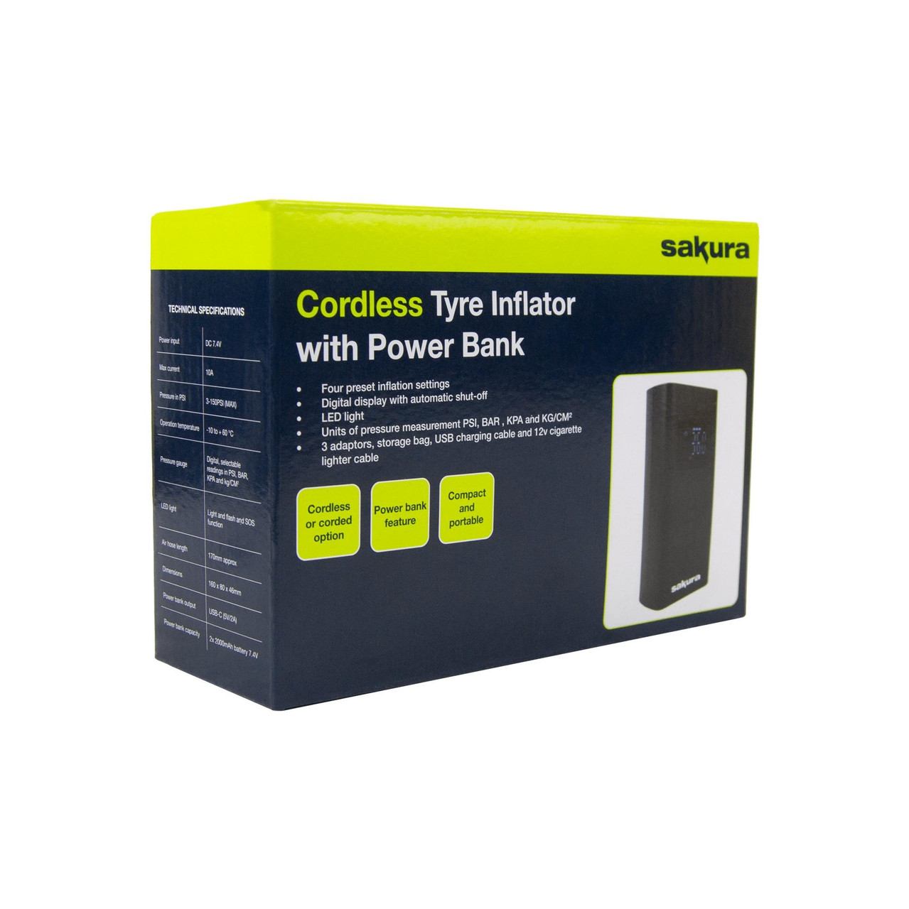 Sakura Cordless Tyre Inflator