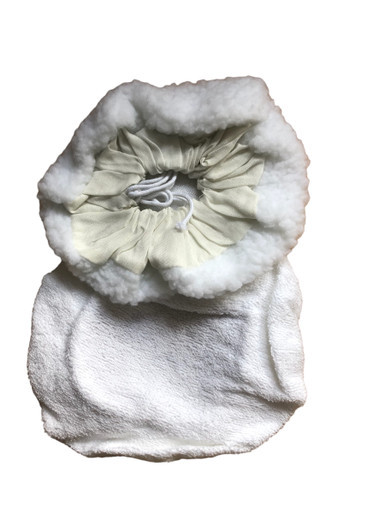 Cotton and synthetic wool polishing bonnets rear