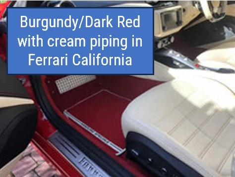 Burgundy/Dark Red with cream piping in Ferrari California