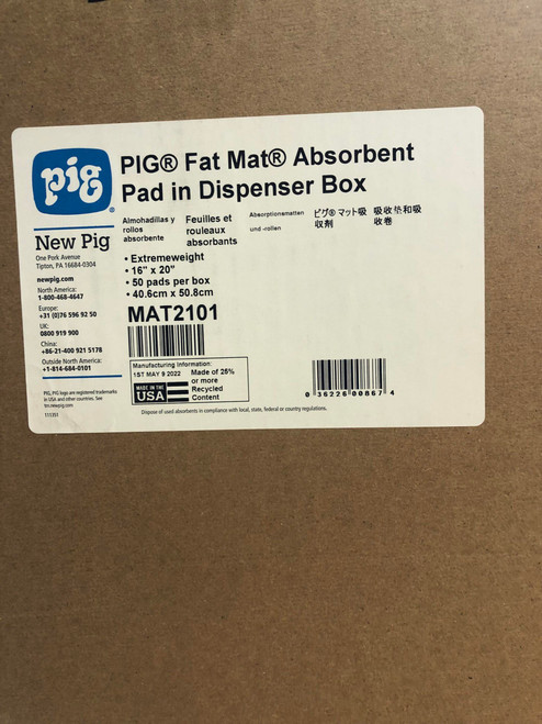 PIG® FAT MAT® Super-Absorbent Mat MAT2101, 41cm x 51cm, 50 pads
