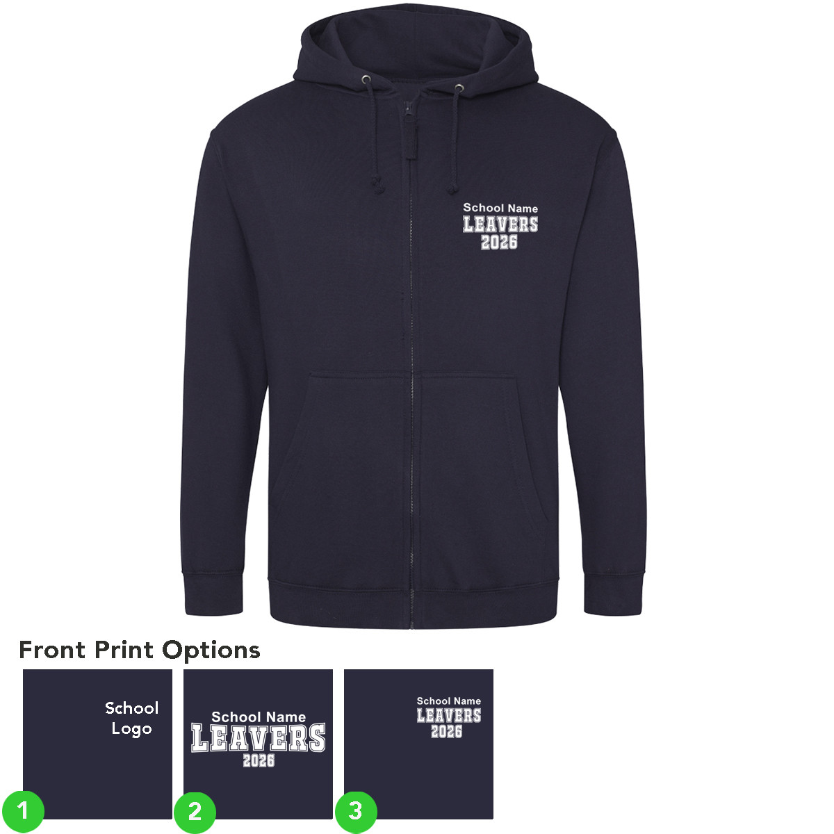 School Leavers Zip Hoodie - Adult School Leavers Zip Hoodie - Adult