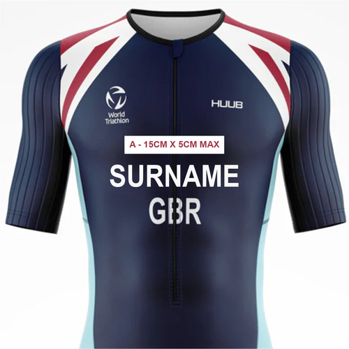Add surname and sponsor logo to tri suit