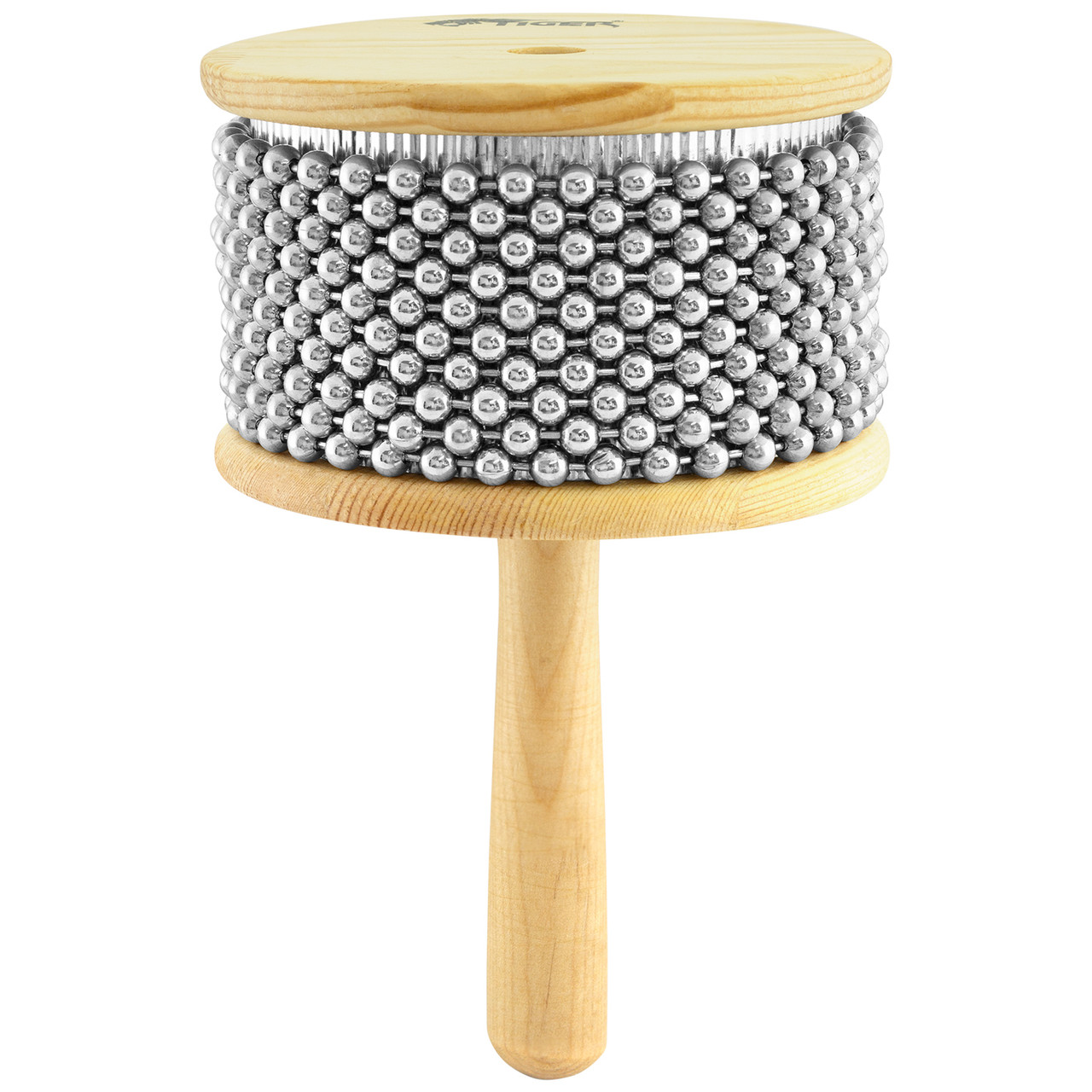Tiger Large Wooden Cabasa/Afuche - Steel Ball Chains, Latin