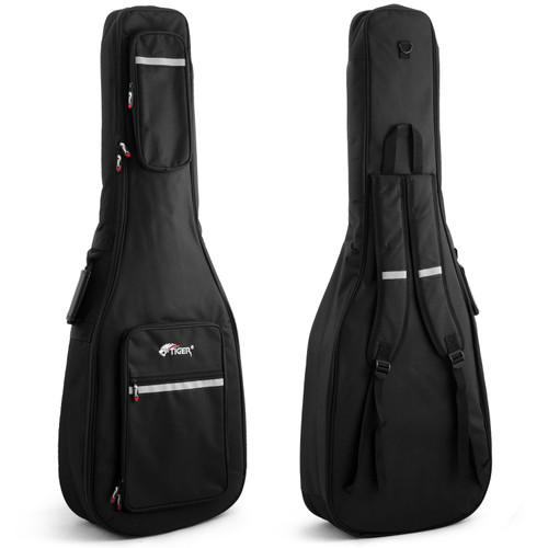Tiger Acoustic Guitar Padded Gig Bag - Twin Straps - Black