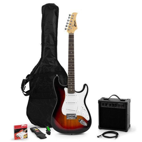 Tiger Beginners Full Size Electric Guitar Pack - Amp, Bag, Strap, Sunburst