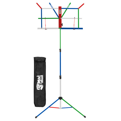 Folding Music Stand by Mad About - Multicoloured Easy Folding Portable Stand with Bag